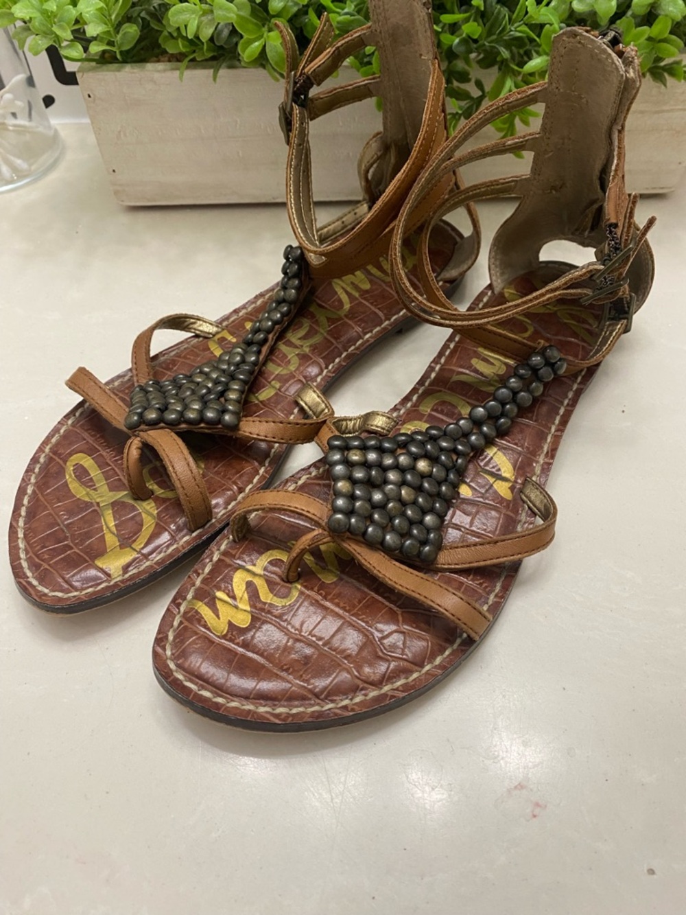 Sam Edelman Ginger Studded Gladiator Sandals -‎ Women Size 7.5